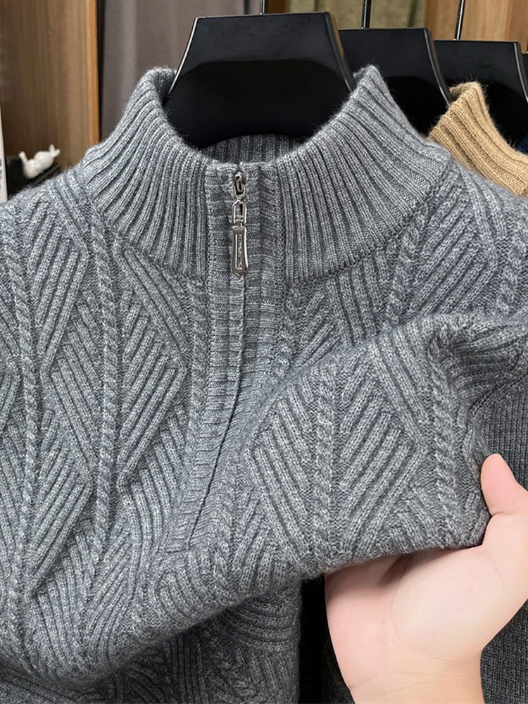 Half-Zip Thick Knit Cardigan Sweater