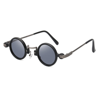 Retro steampunk style small frame sunglasses