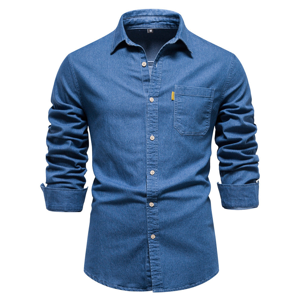 Men's European denim shirt