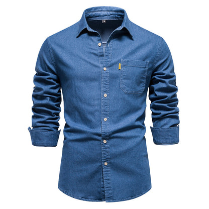 Men's European denim shirt
