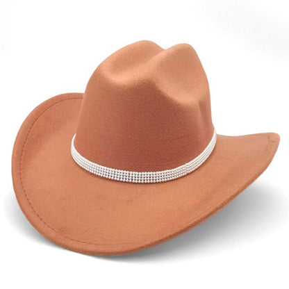 Western cowboy hat curved brim hat pebbled belt