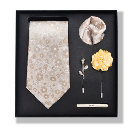 Cashew Nut Stripe Tie & Accessories Set