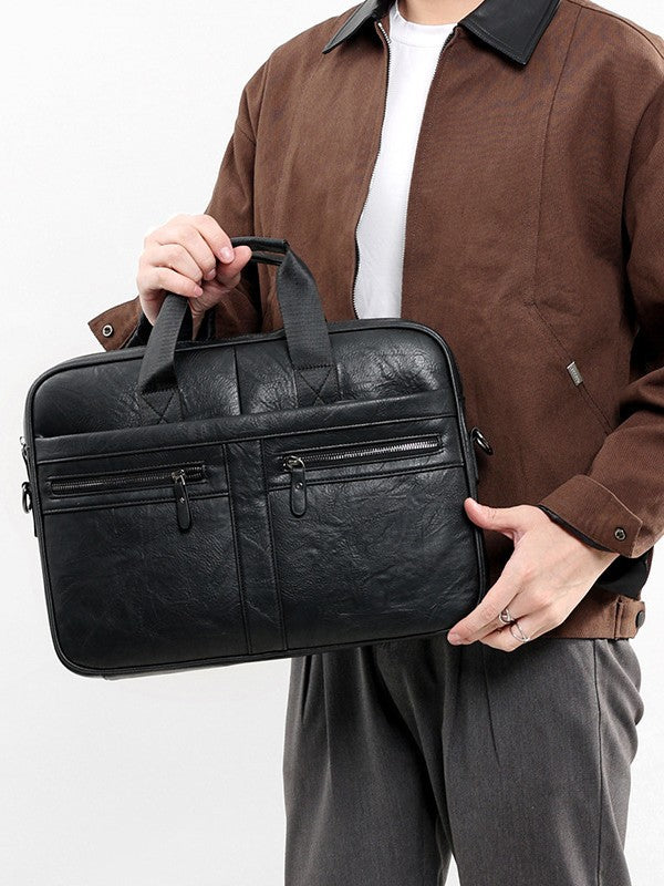 RetroCraft Leather Briefcase