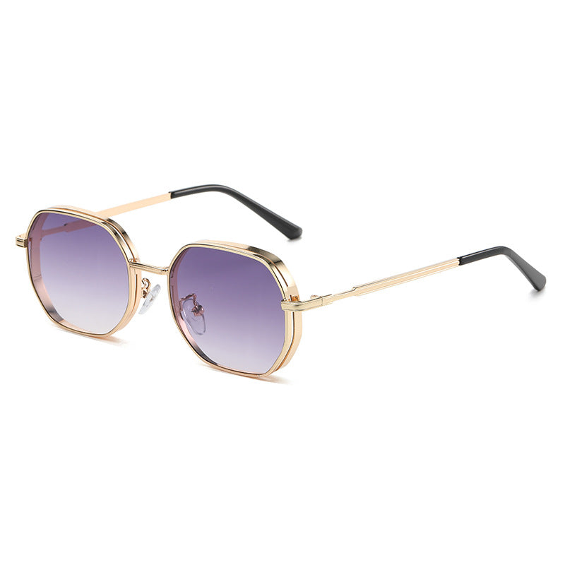 Luna Vogue Gradient Metal Round Sunglasses