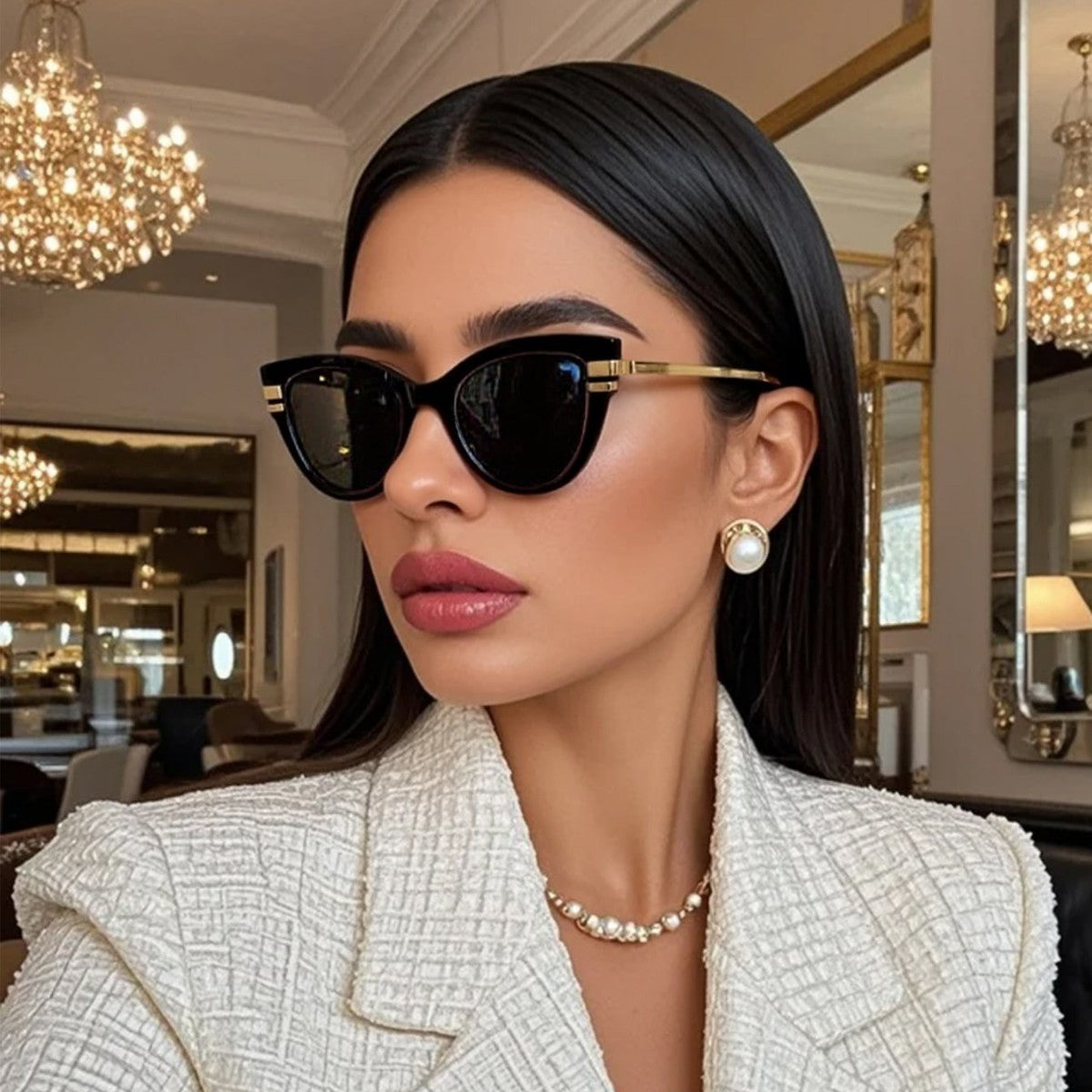 Trendy retro cat eye sunglasses
